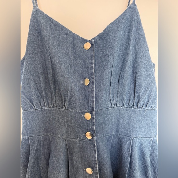 Romantic Denim Country Cowgirl Cottagecore Boho Strappy Dress size 10 - Picture 8 of 9